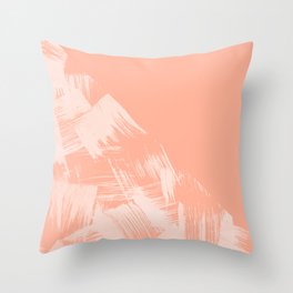 Sweet Life Paint Swipes Peach Coral Pink Throw Pillow