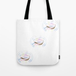 Flying brown feathers in a light blue circle with sunny lines Tote Bag