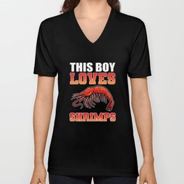 This Boy loves Shrimps - Seafood Shrimp V Neck T Shirt