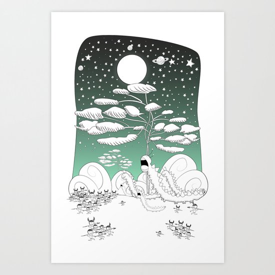 Hunting centipedes Art Print