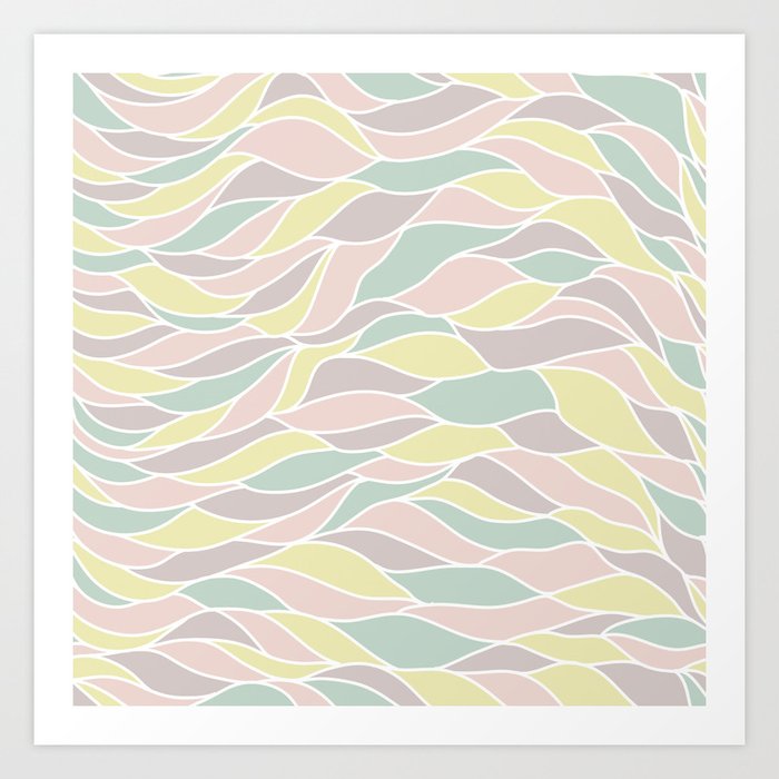 Pastel Yellow Green C Pink Abstract Geometric Waves Art Print By Pastel Yellow Green C Pink Abstract Geometric Waves Art Print By Water Society6