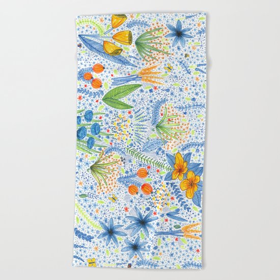Flower garden Beach Towel