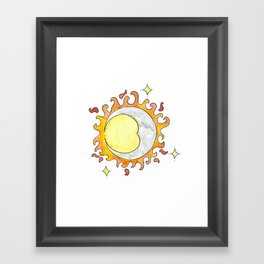 Sun, Moon, and Stars Framed Art Print