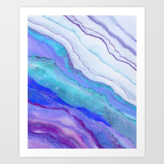 AGATE Inspired Watercolor Abstract 07 Art Print