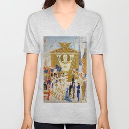 Florine Stettheimer "The Cathedrals of Wall Street" V Neck T Shirt