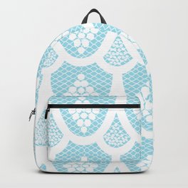 Palm Springs Poolside Retro Blue Lace Backpack