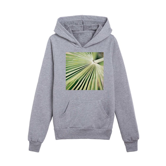 Close-up soft green palm leaves / Ibiza Nature & Travel Photography Kids Pullover Hoodie