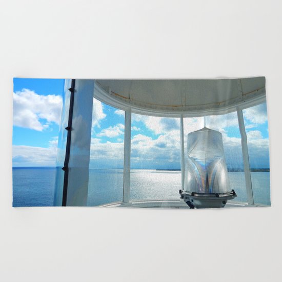Souris Lighthouse View from the Top Beach Towel