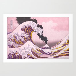 Great Wave Off Kanagawa Mount Fuji Japan Eruption Art Print