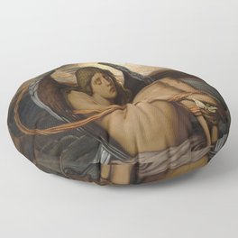 Soul in Bondage, Elihu Vedder 1891 Floor Pillow