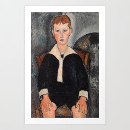 Amedeo Modigliani - Boy in Sailor Suit Art Print | Amedeomodigliani, Boy, Portrait, Modigliani, Sailorsuit, Oiloncanvas, Painting, Oil 