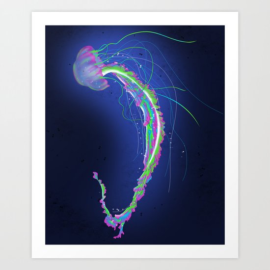 Swimming Jellyfish Art Print