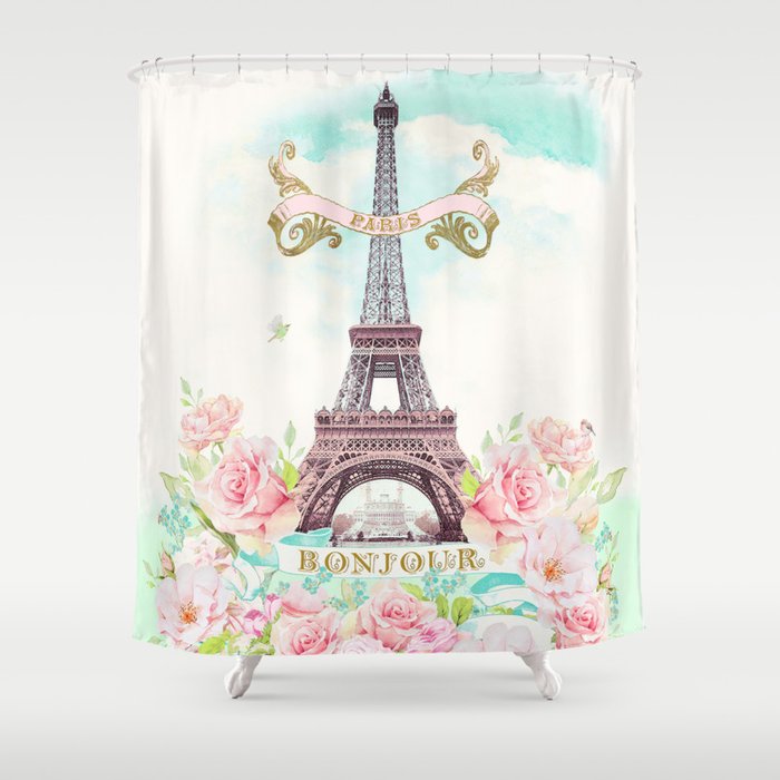 Eiffel Tower in Spring Shower Curtain