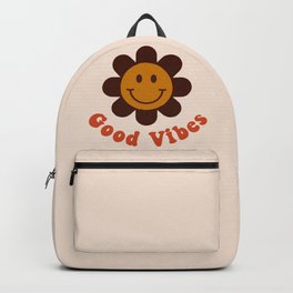 Good Vibes Retro Smiley Face Backpack