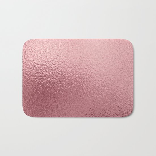 Pure Rose Gold Pink Bath Mat