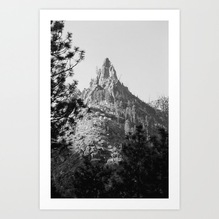 PNW Mountain Peak | Black and White | Film Photography Art Print