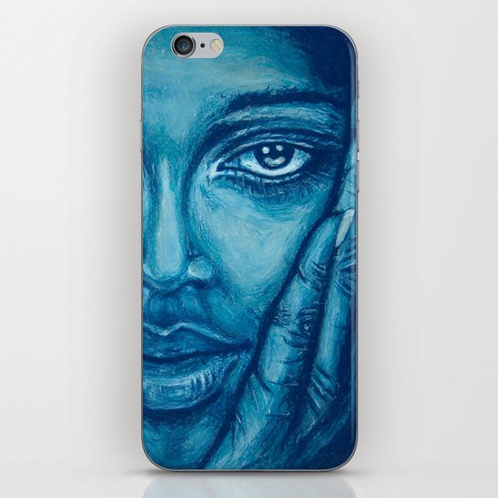 look at me-blue iPhone Skin