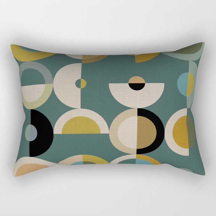 mid century modern geometric abstract pattern 24 Rectangular Pillow
