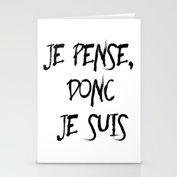 Je Pense Donc Je Suis Stationery Cards By Rqdesignsretroquotes Society6