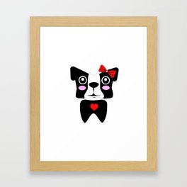 Pug Girl With a Heart Framed Art Print