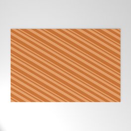 [ Thumbnail: Brown & Chocolate Colored Lines Pattern Welcome Mat ]