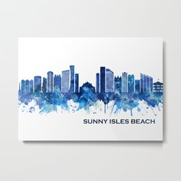 Sunny Isles Beach Florida Skyline Blue Metal Print