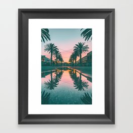 Palm Reflection | Hermosa Beach California Framed Art Print