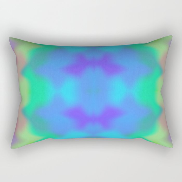 Rainbow Multicolored Watercolor Abstract Tie Dye Rectangular Pillow