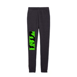 Black Bats In Flight Green Kids Joggers