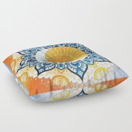 Sun and Moon Mandala Floor Pillow