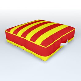 marinière mariniere red and yellow Outdoor Floor Cushion