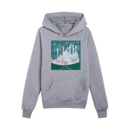 Pink and Blue Castle Kids Pullover Hoodies
