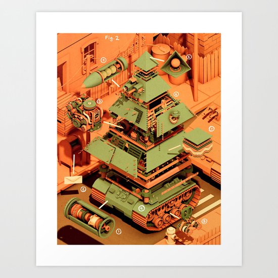 Super Tanklord Anatomy II Art Print