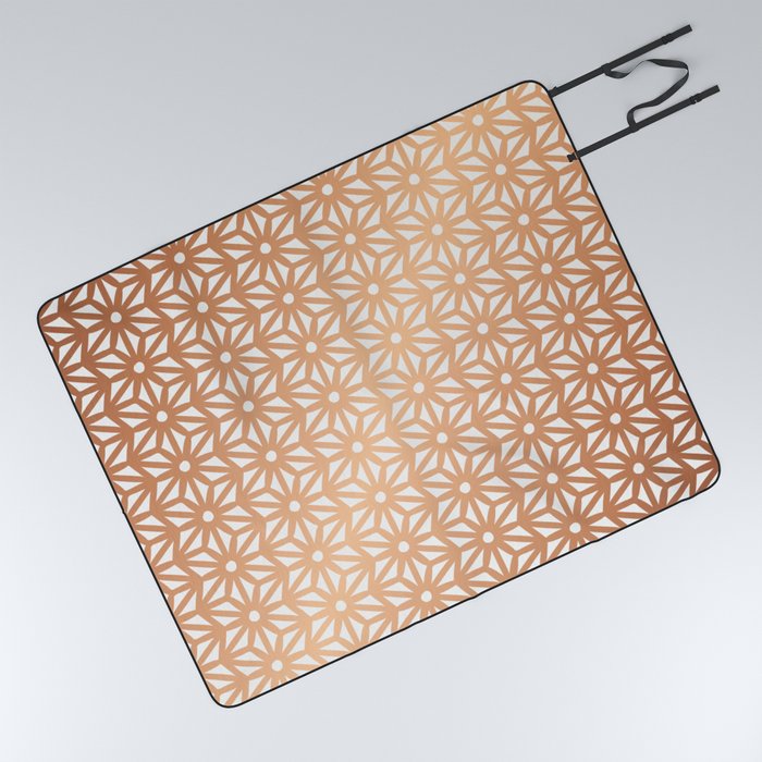 Asanoha Pattern - Rose Gold Picnic Blanket