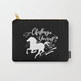 Challenge Yourself Motivational Slogan Horse Carry-All Pouch