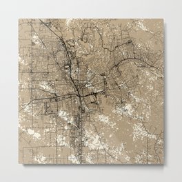 Santa Rosa, USA - Retro City Map Painting Metal Print