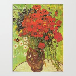 Still Life: Red Poppies and Daisies by Vincent van Gogh Poster