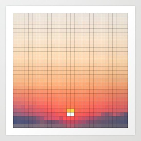 Geometric Sunset Art Print
