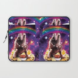 Space Cat Llama Sloth Riding Nachos Laptop Sleeve