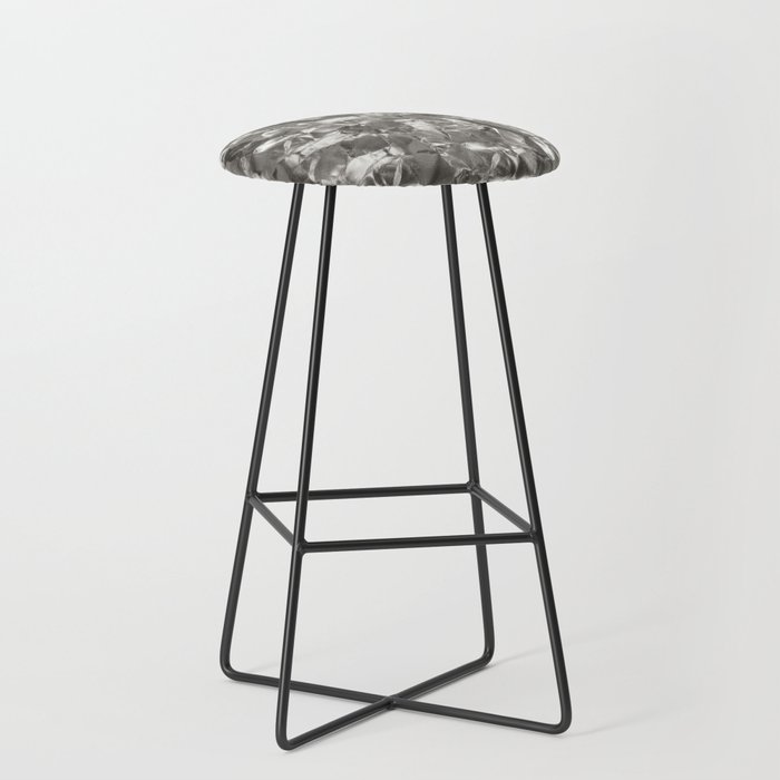 Luxurious Glam Trendy Wrapped Silver Foil Bar Stool