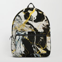 Gold And Marble Pattern Backpack