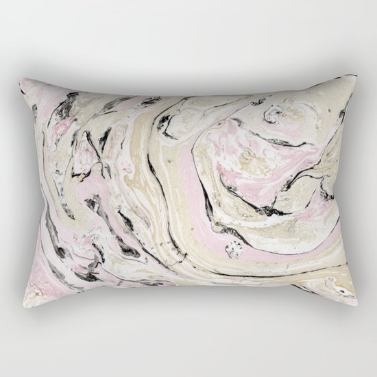 Pink and gold marble Rectangular Pillow