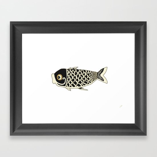 Koi Black Framed Art Print