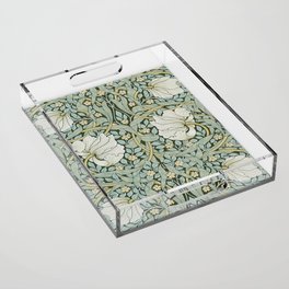 William Morris - Pimpernel Art Print, Vintage Museum Exhibition Art, Botanical Floral Pattern Acrylic Tray