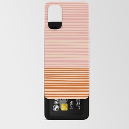 Natural Stripes Modern Minimalist Colour Block Pattern Pink Orange Cream Android Card Case