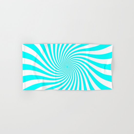 Swirl (Aqua Cyan/White) Hand & Bath Towel