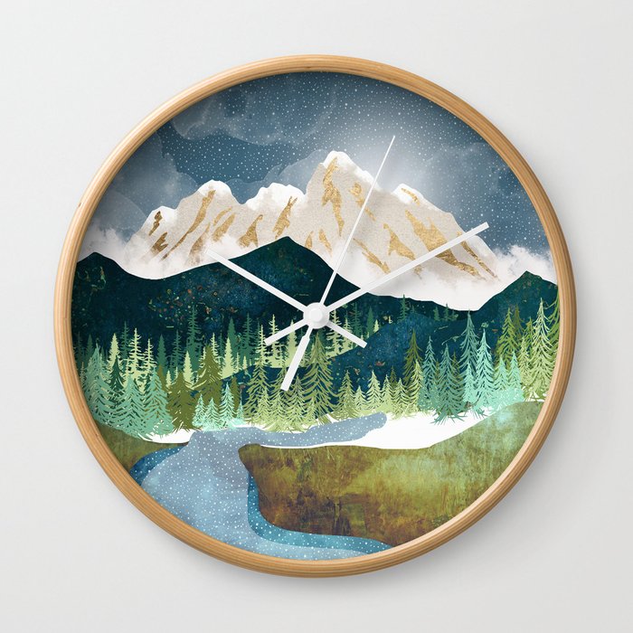 Mountain River Wall Clock