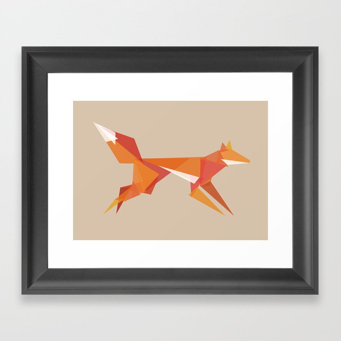 Fractal geometric fox Framed Art Print