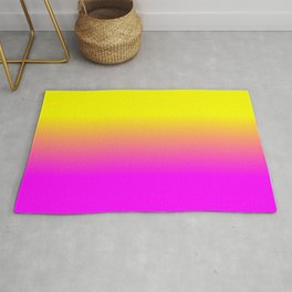 Neon Yellow and Bright Hot Pink Ombré  Shade Color Fade Rug