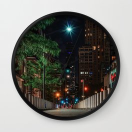 Church street at night, downtown, Manhattan, New York (2020-5-GNY161) Wall Clock
